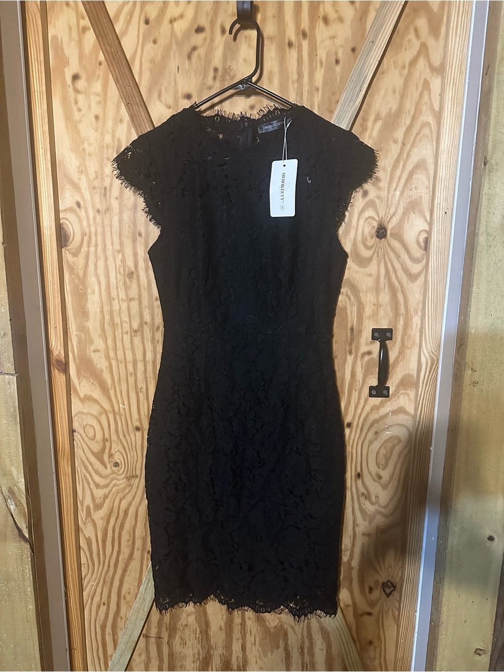 Black Lace Sheath Dress - Unbranded